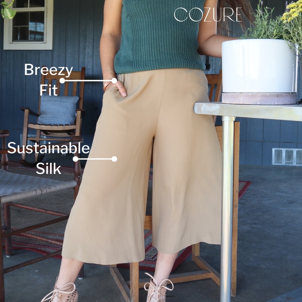 New Silk Cropped Swing Pants Culottes NWT